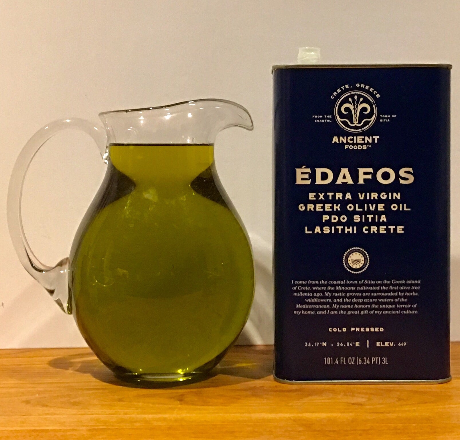 Edafos Extra Virgin Olive Oil PDO for Cooking, Mediterranean diet